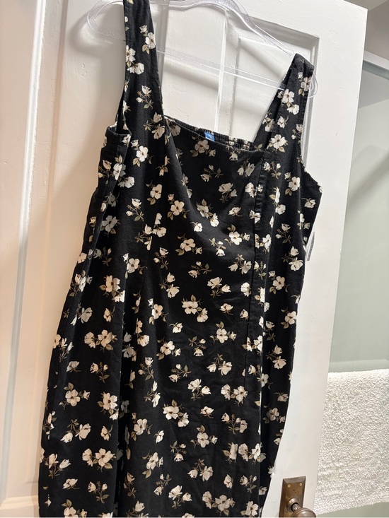 Old Navy Dresses & Skirts - Old Navy Black Dress w/ White Floral Print. Linen blend, XL Tall womens new tags